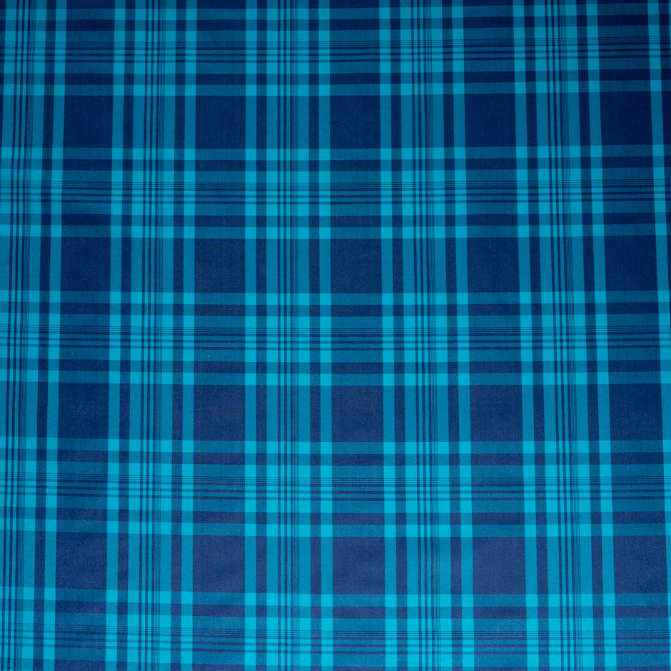 Sea Green & Blue Tartan Checkered Silk Blend