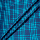 Sea Green & Blue Tartan Checkered Silk Blend