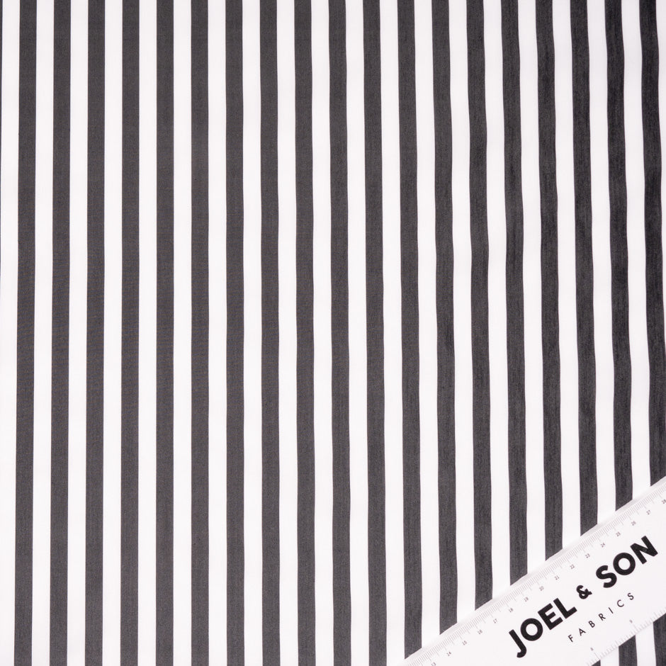 Monochrome Striped Waxed Finish Cotton