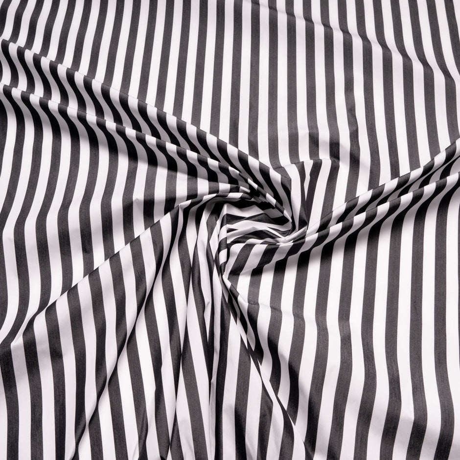 Monochrome Striped Waxed Finish Cotton