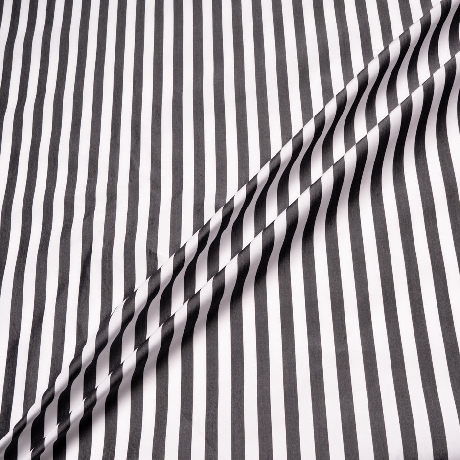 Monochrome Striped Waxed Finish Cotton