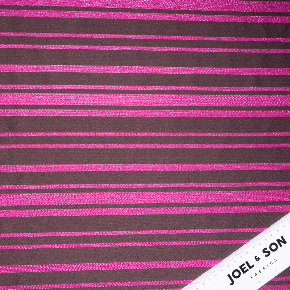 Metallic Pink & Brown Striped Microfibre