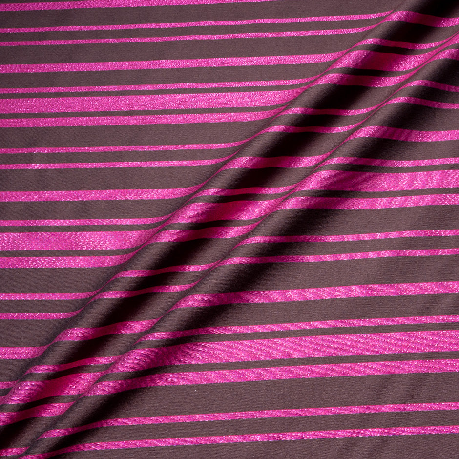 Metallic Pink & Brown Striped Microfibre