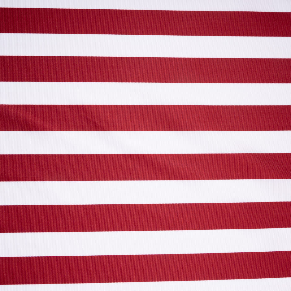 White & Red Striped Pure Silk Faille