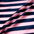 Candy Pink & Navy Blue Striped Silk Organza