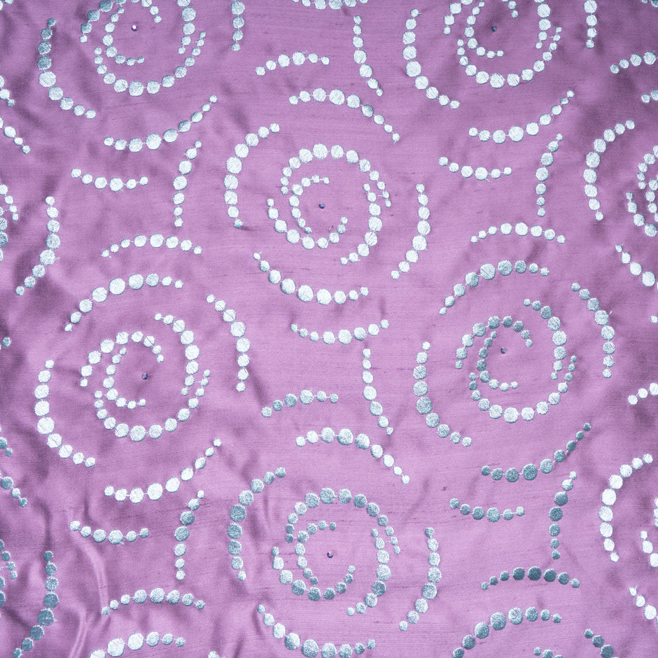 Soft Blue Embroidered Pink Silk Shantung