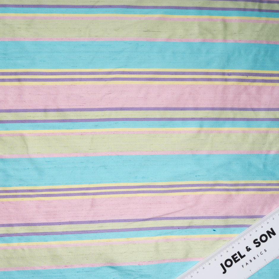 Pastel Coloured Striped Silk Dupion