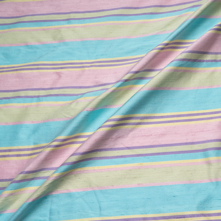 Pastel Coloured Striped Silk Dupion
