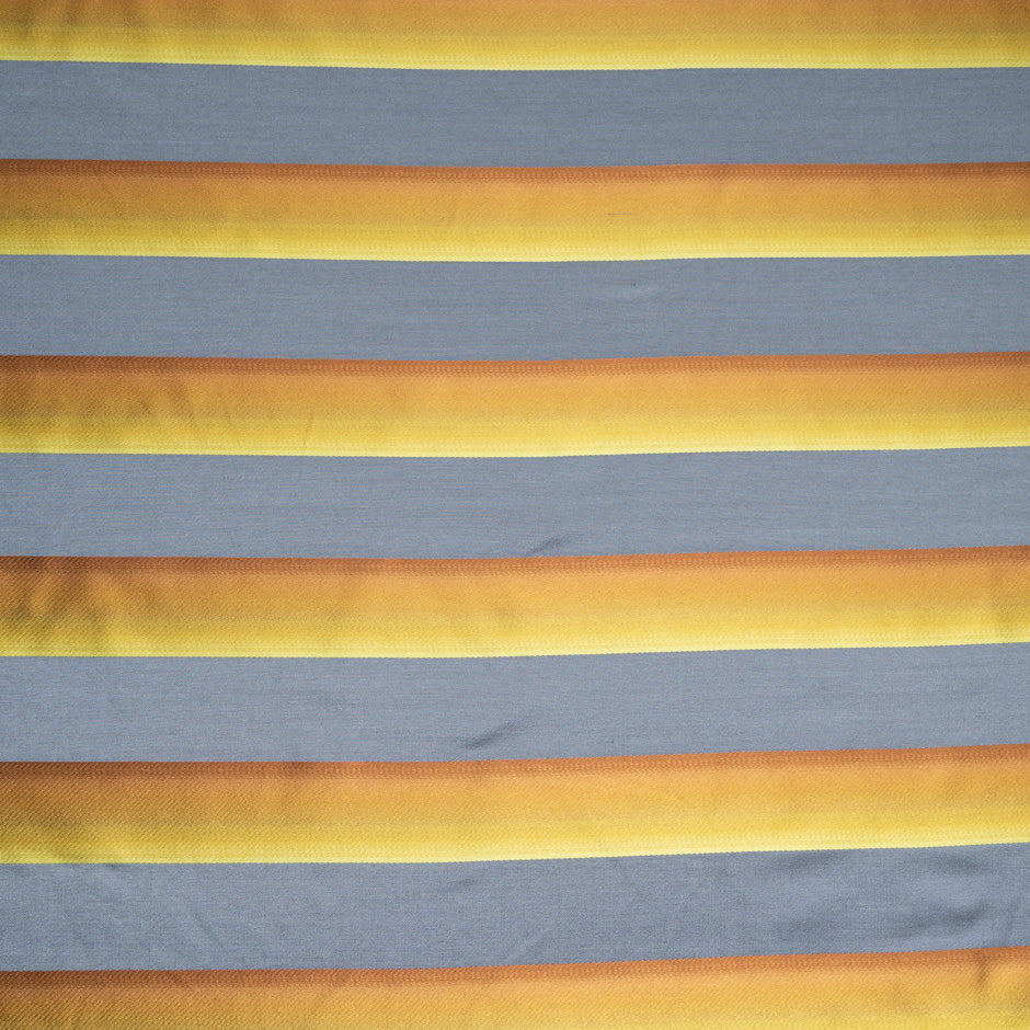 Canary Yellow & Grey Striped Silk Duchess