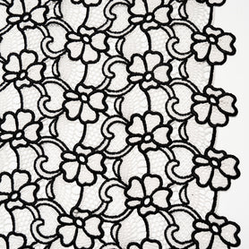 Monochrome Floral Cotton Blend Guipure Lace