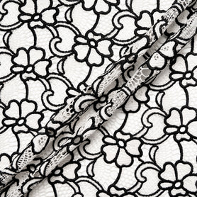 Monochrome Floral Cotton Blend Guipure Lace