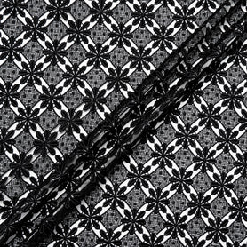 Black Geometric Floral Guipure Lace