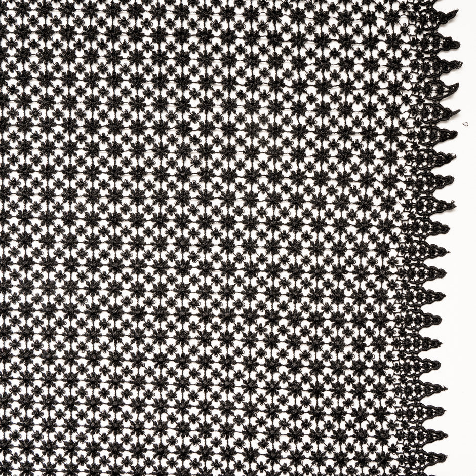 Black Petite Floral Geometric Guipure Lace
