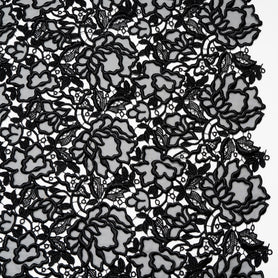Black Floral Organza Guipure Lace