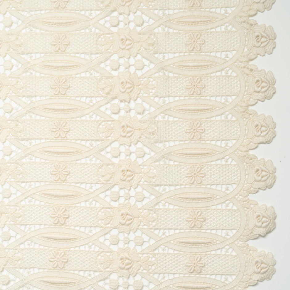 Cream Geometric Guipure Lace