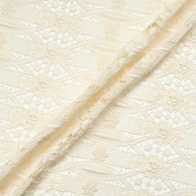 Cream Geometric Guipure Lace