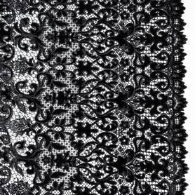 Black Velvet Leaf Guipure Lace
