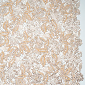 Vanilla Velvet Leaf Guipure Lace