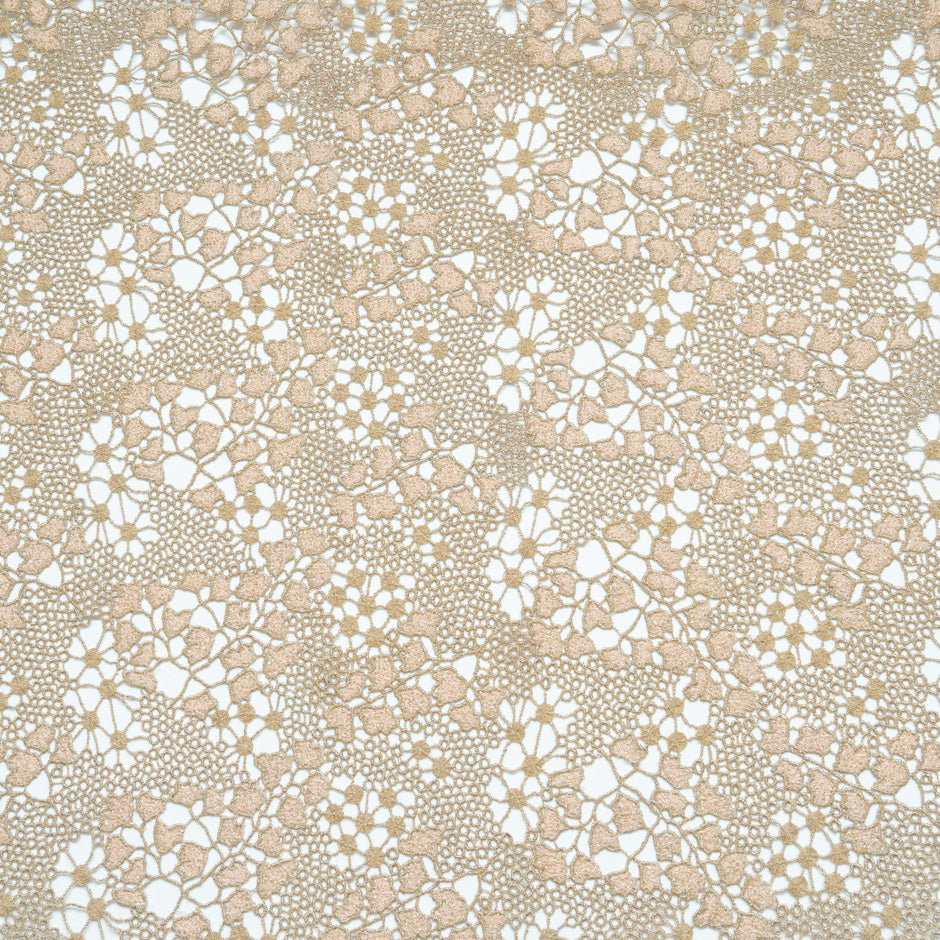 Champagne Petite Abstract Leaf Guipure Lace