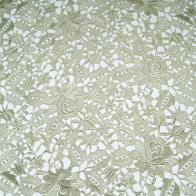 Soft Pea Green Floral Guipure Lace