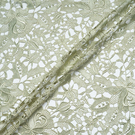 Soft Pea Green Floral Guipure Lace