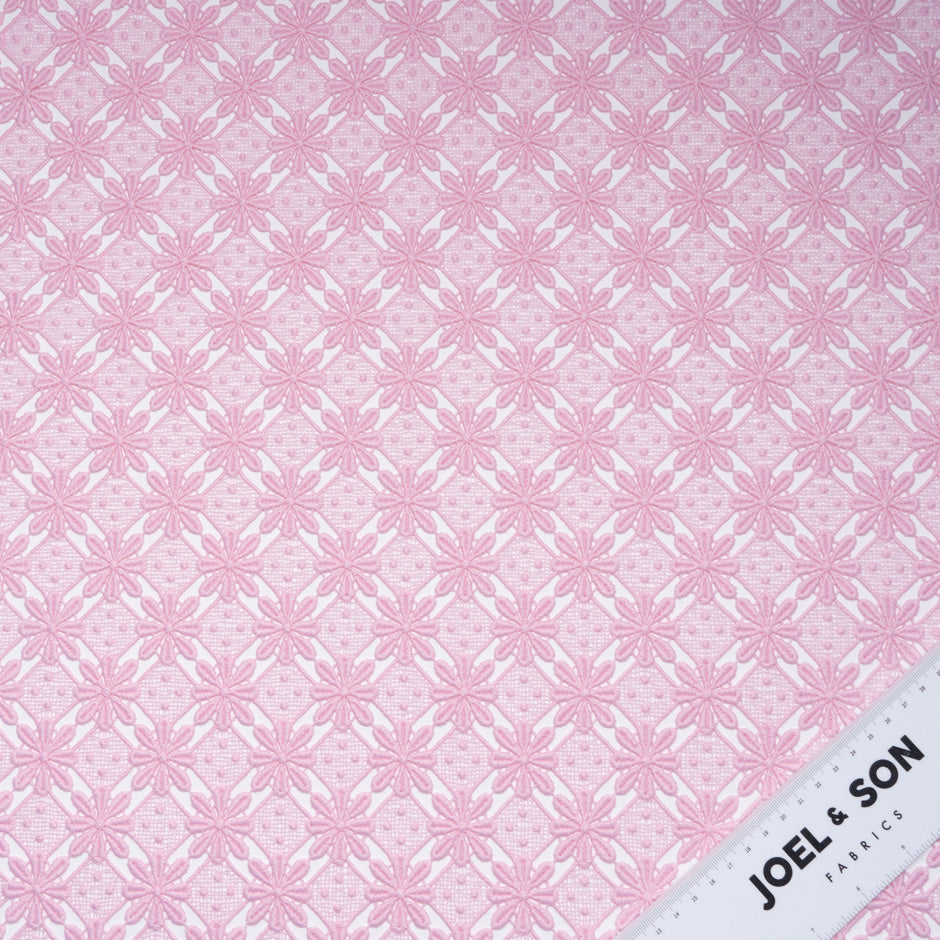 Candy Floss Pink Geometric Guipure Lace
