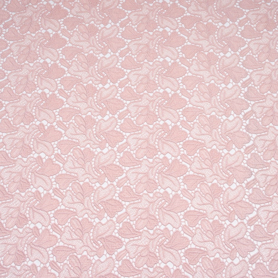 Baby Pink Floral Geometric Guipure Lace
