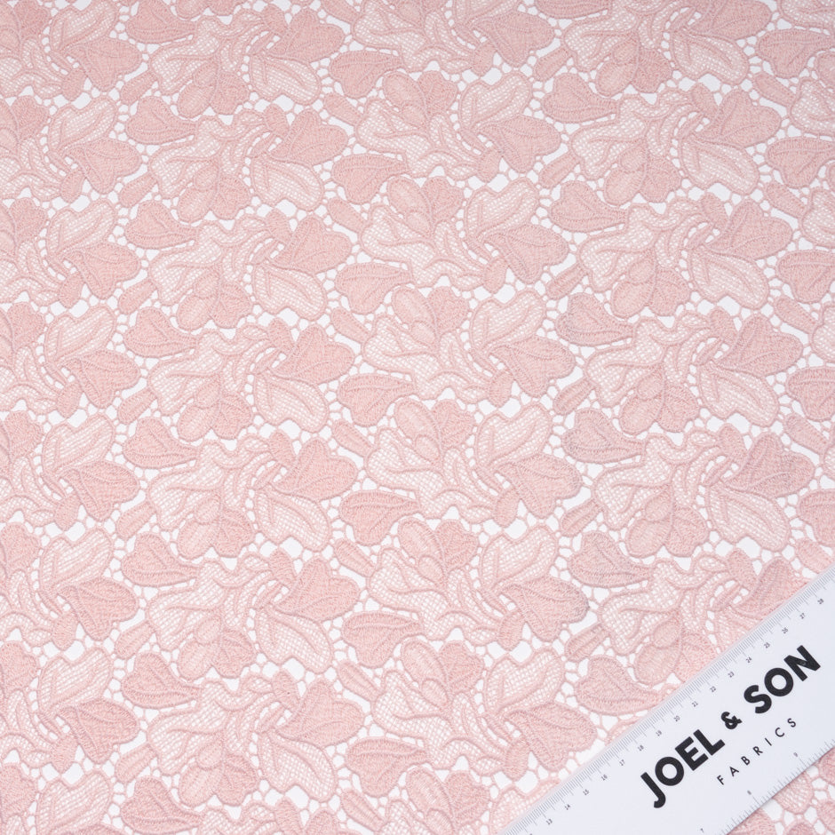Baby Pink Floral Geometric Guipure Lace
