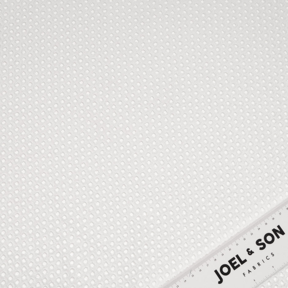 White Open Work Spot Embroidered Cotton