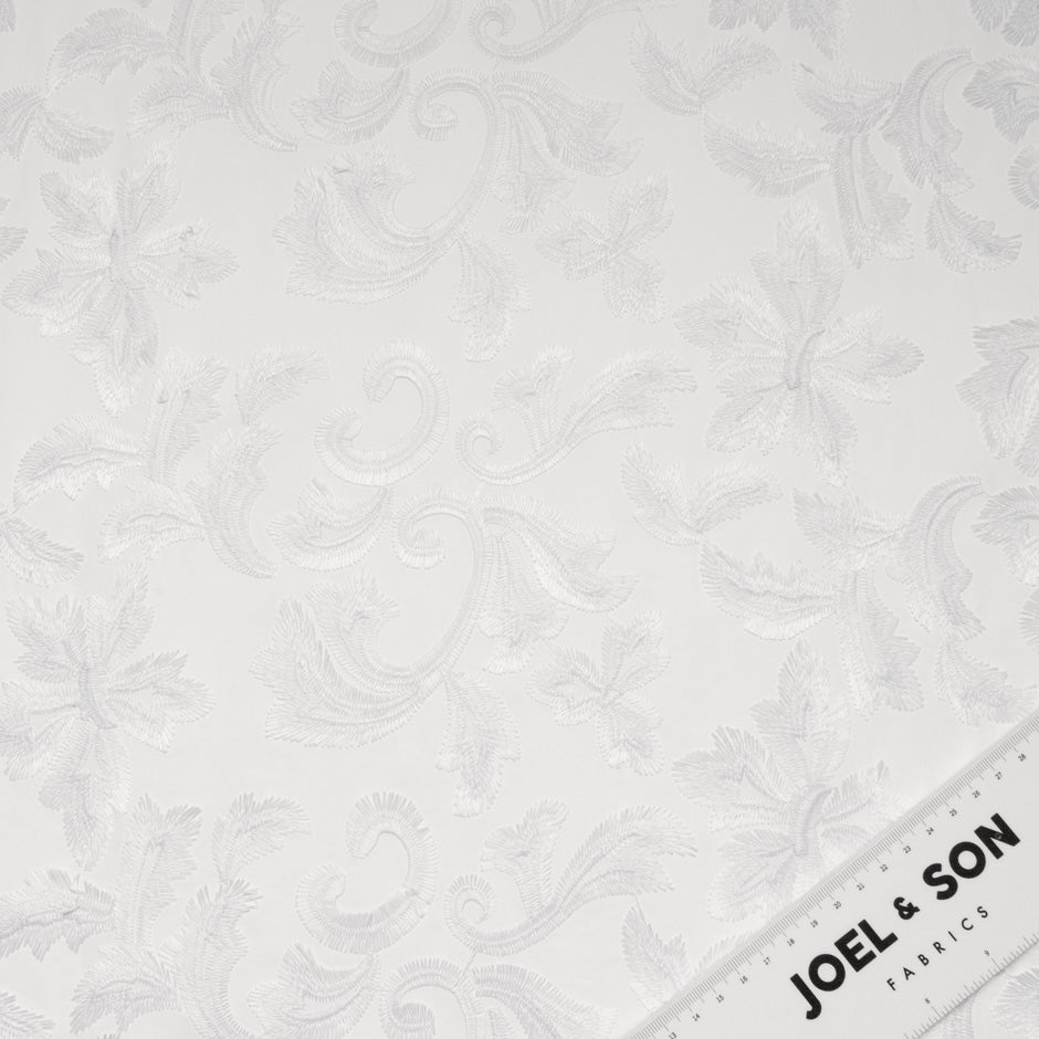 Floral Embroidered White Cotton