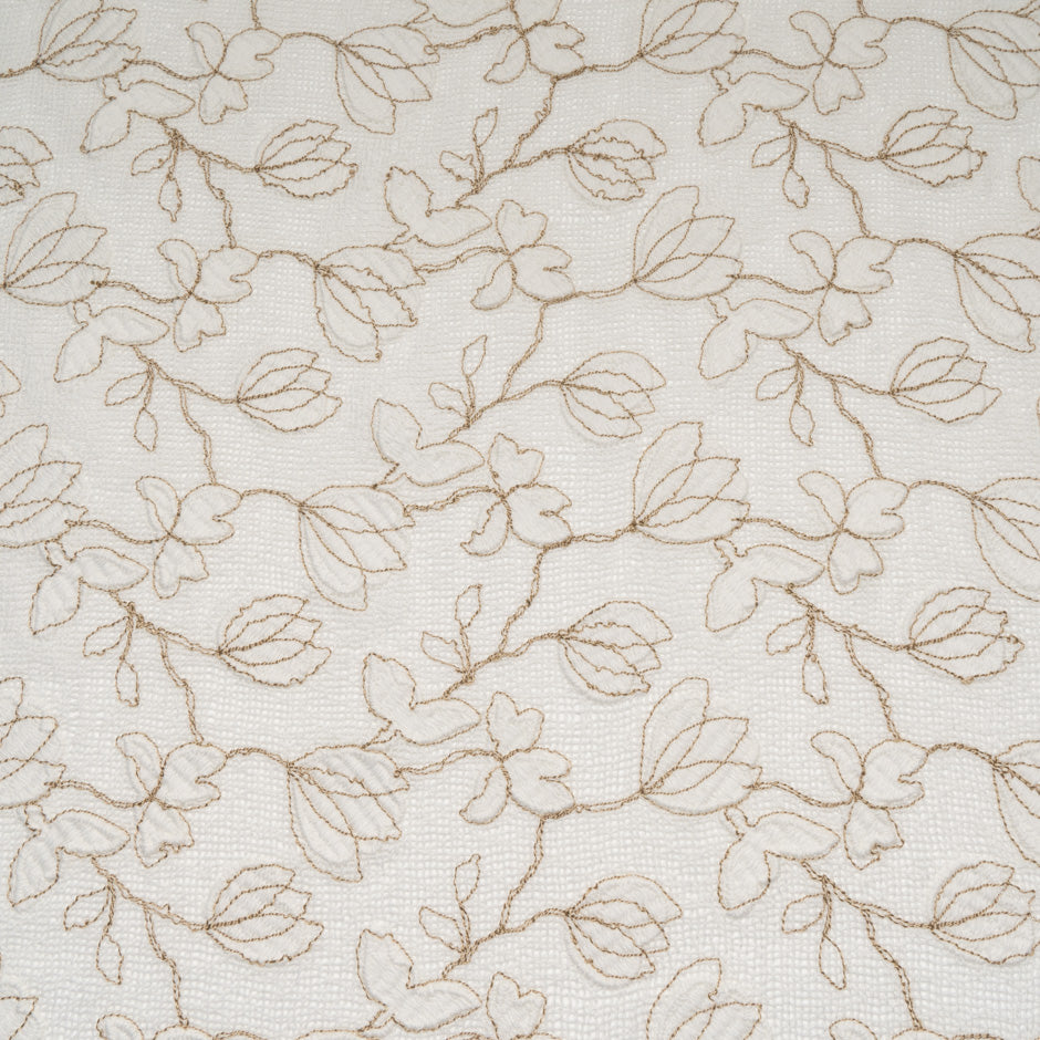 Beige Floral Ivory Open Weave