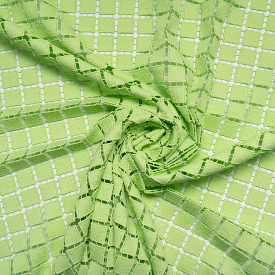 Mint Green Geometric Guipure Lace