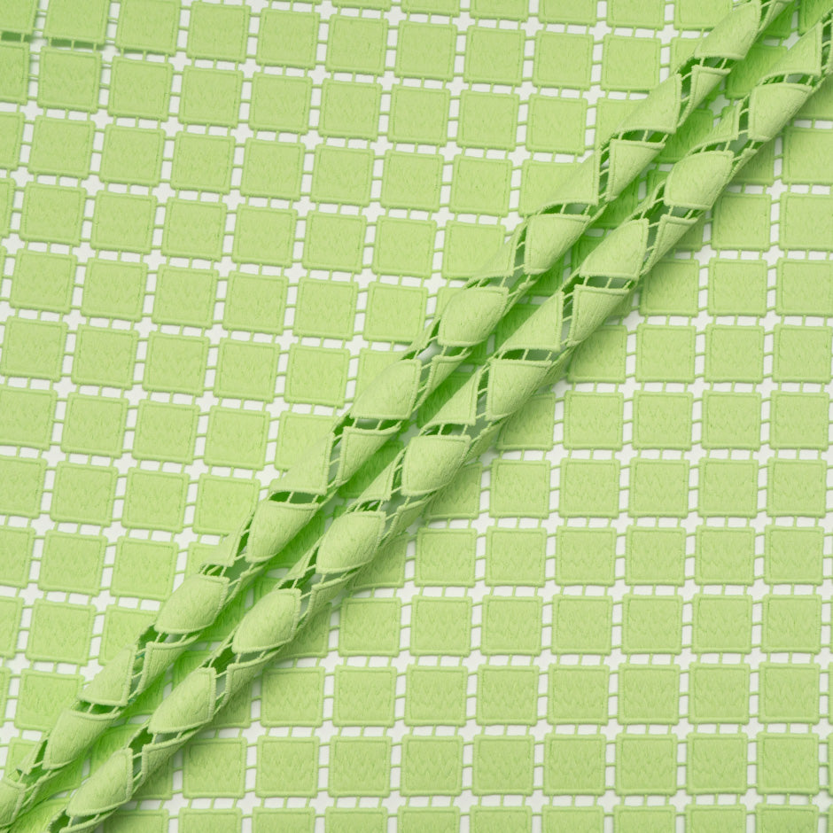 Mint Green Geometric Guipure Lace