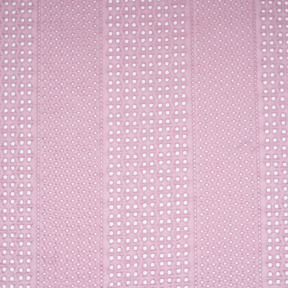 Baby Pink Geometric Cotton Embroidery