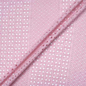Baby Pink Geometric Cotton Embroidery