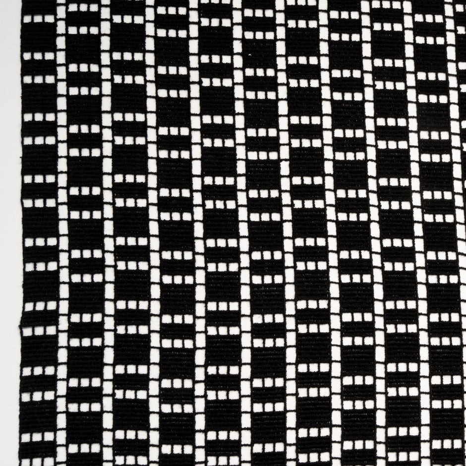 Jet Black Geometric Guipure Lace
