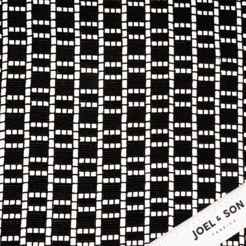 Jet Black Geometric Guipure Lace