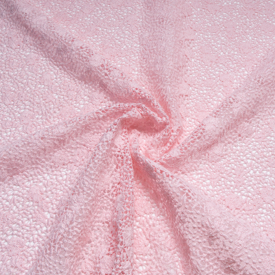 Baby Pink Petite Floral Guipure Lace