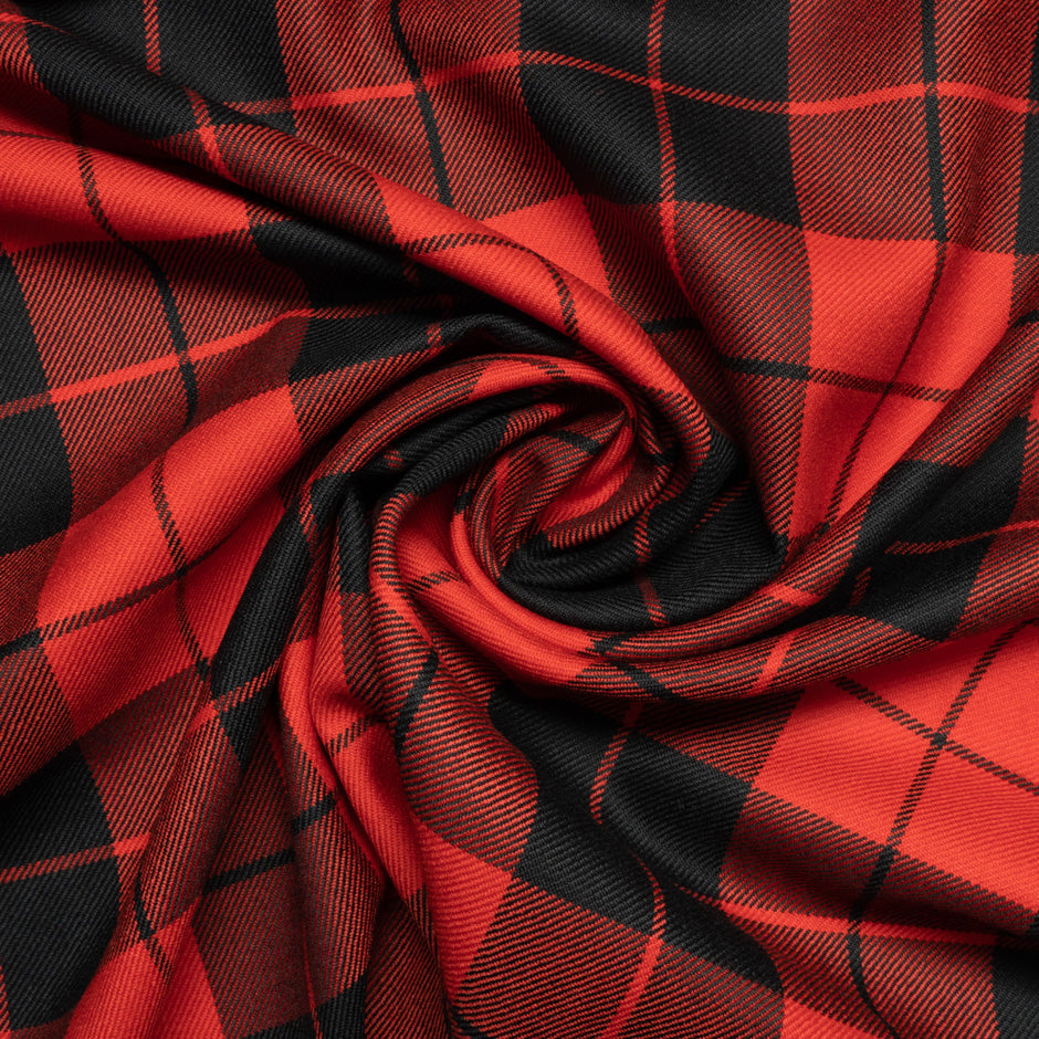 Red & Black Pure Wool Tartan