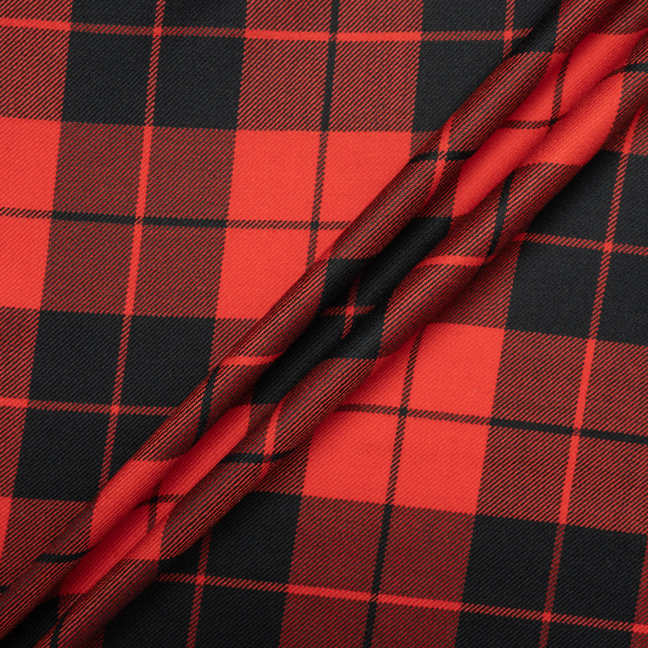 Red & Black Pure Wool Tartan