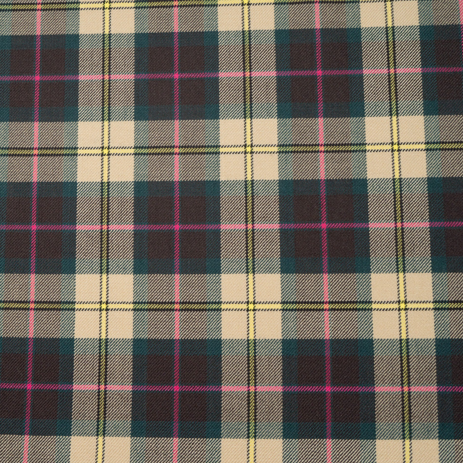 Beige, Brown & Pink Pure Wool Tartan