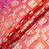 Pink & Red Metallic Jacquard Lamé Silk Chiffon