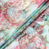 Red & Aqua Jacquard Lamé Silk Chiffon