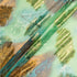 Green & Orange Printed Jacquard Lamé Silk Chiffon