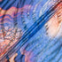 Blue & Orange Printed Jacquard Lamé Silk Chiffon