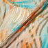 Sky Blue & Peach Jacquard Lamé Silk Chiffon