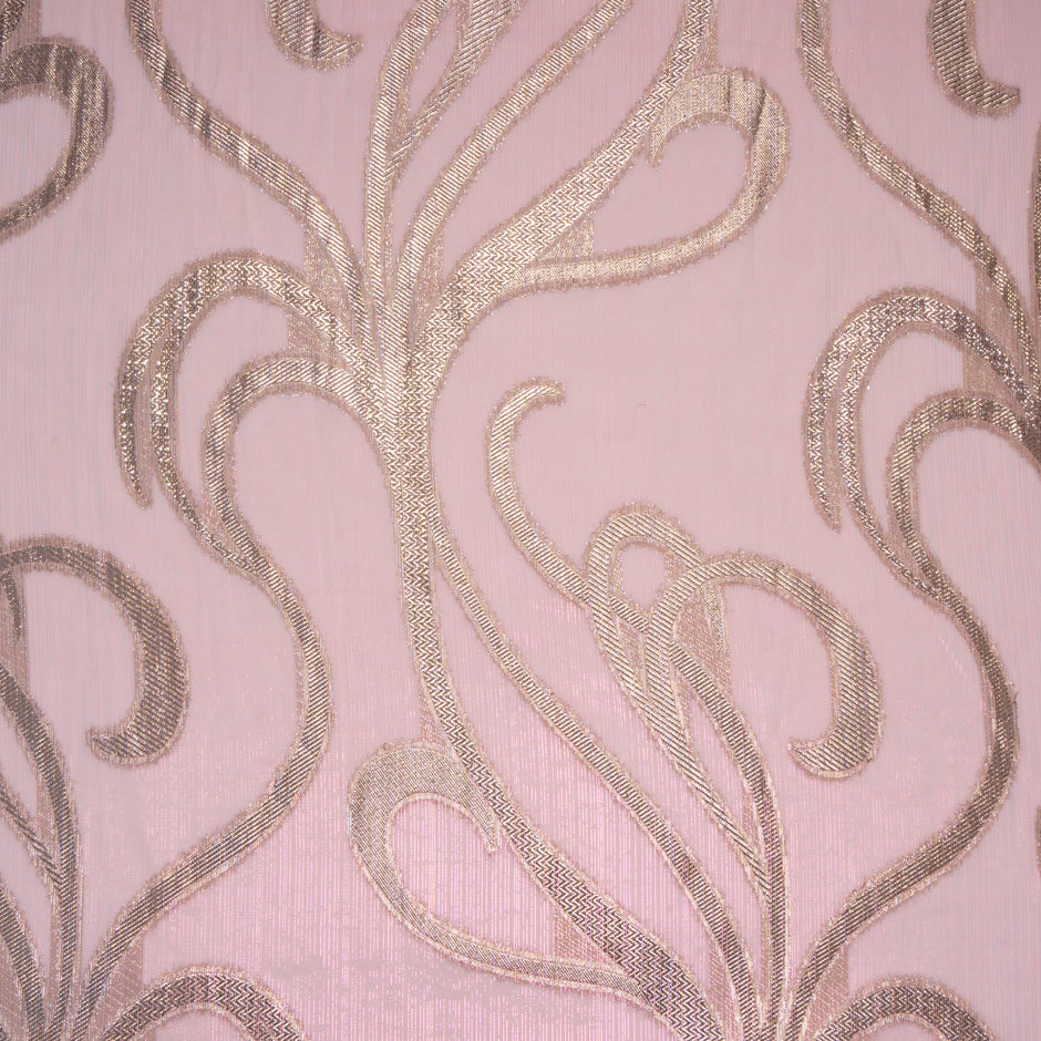 Pink & Gold Metallic Silk Chiffon