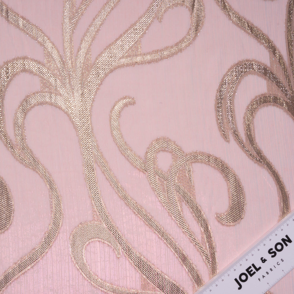 Pink & Gold Metallic Silk Chiffon