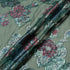Floral Metallic Jacquard Lamé Green Silk Chiffon
