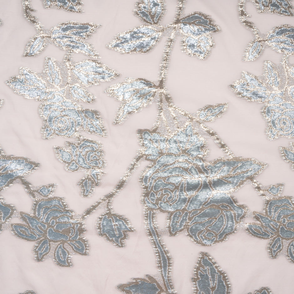 Rose Metallic Jacquard Lamé Silk Chiffon